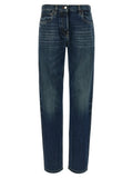 Prada Blue Cotton Straight-Leg Jeans