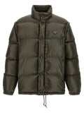 Prada Gray Recycled Polyamide Full-Length Jacket