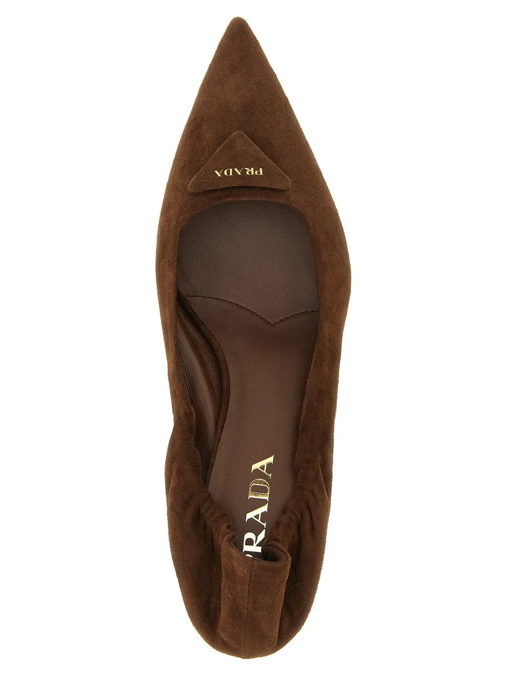 Prada Prada Brown Lamb Leather Mid Heel Pumps