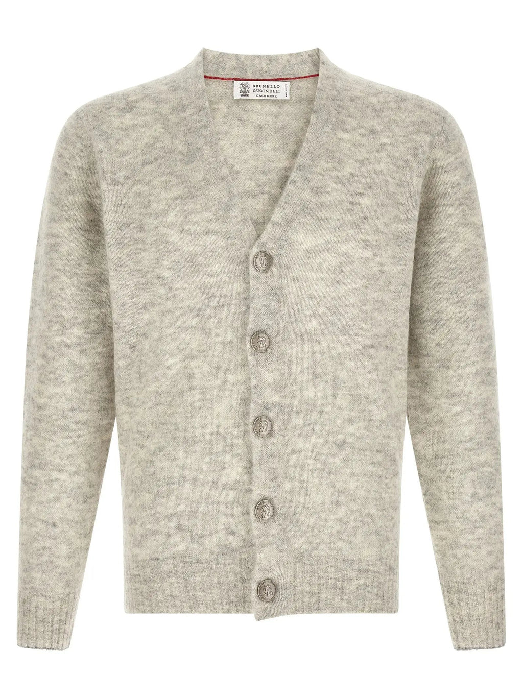 Brunello Cucinelli Gray Alpaca Leather Cardigan