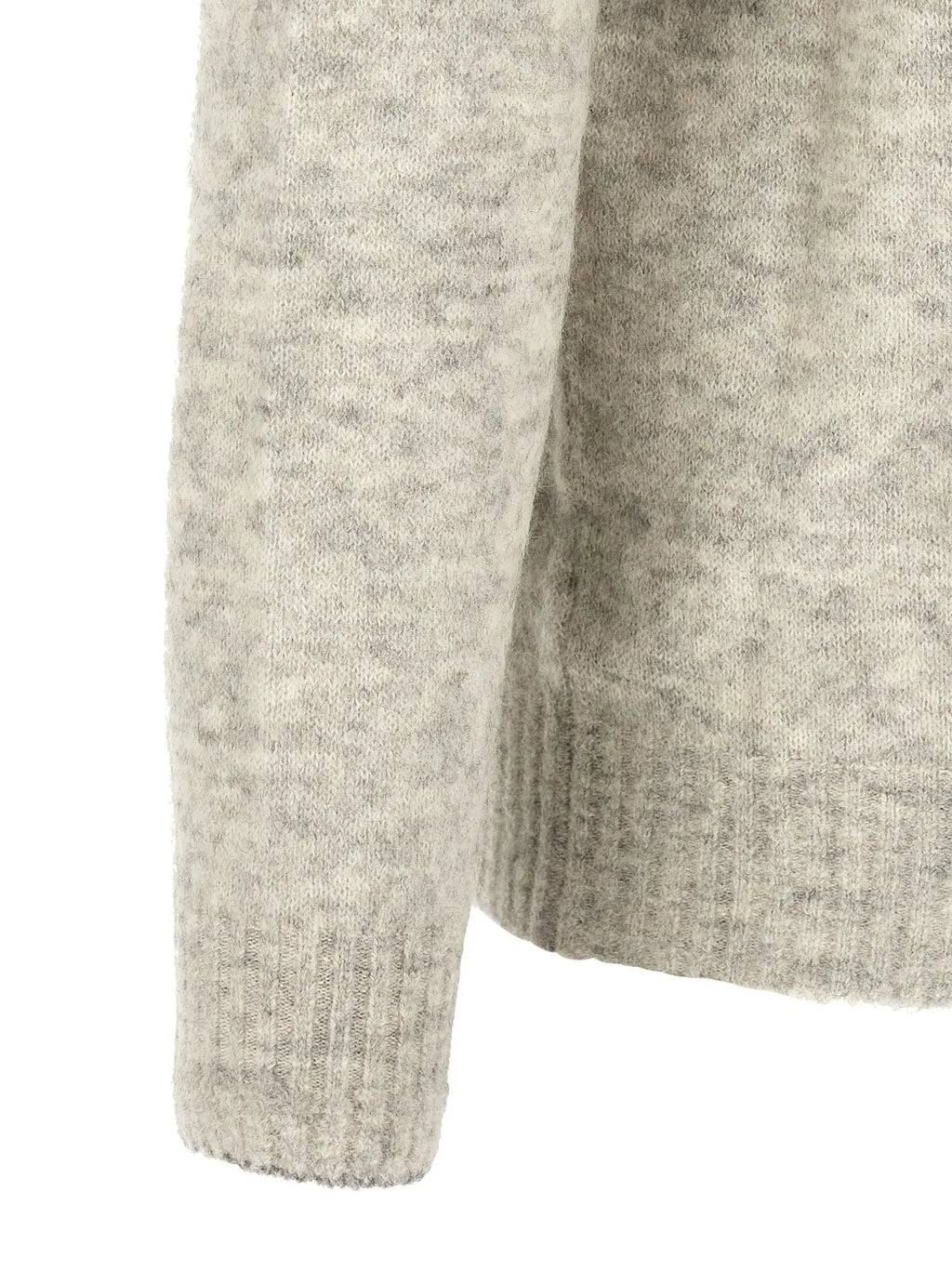 Brunello Cucinelli Gray Alpaca Leather Cardigan