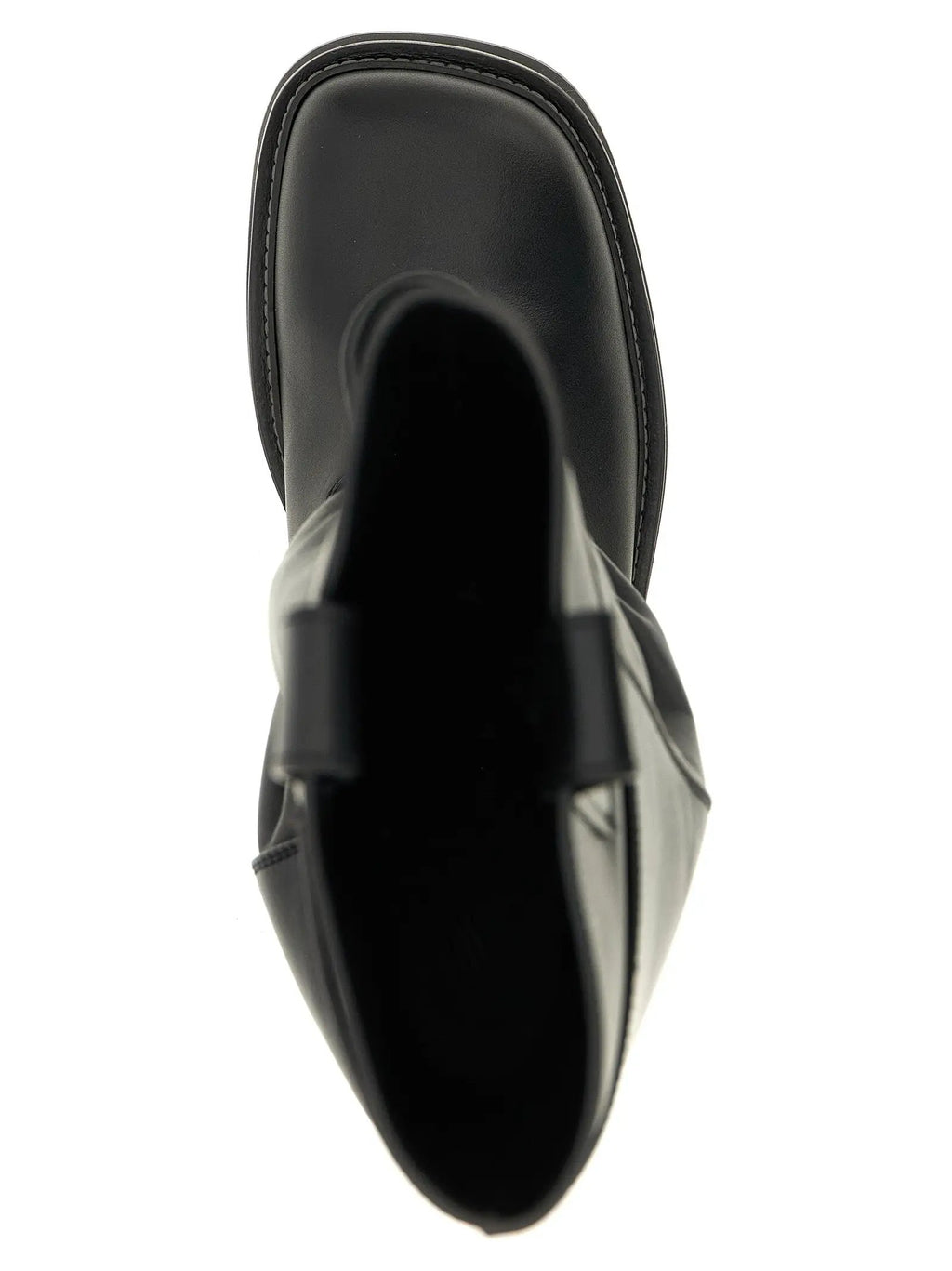The Attico Black Calfskin Over The Knee