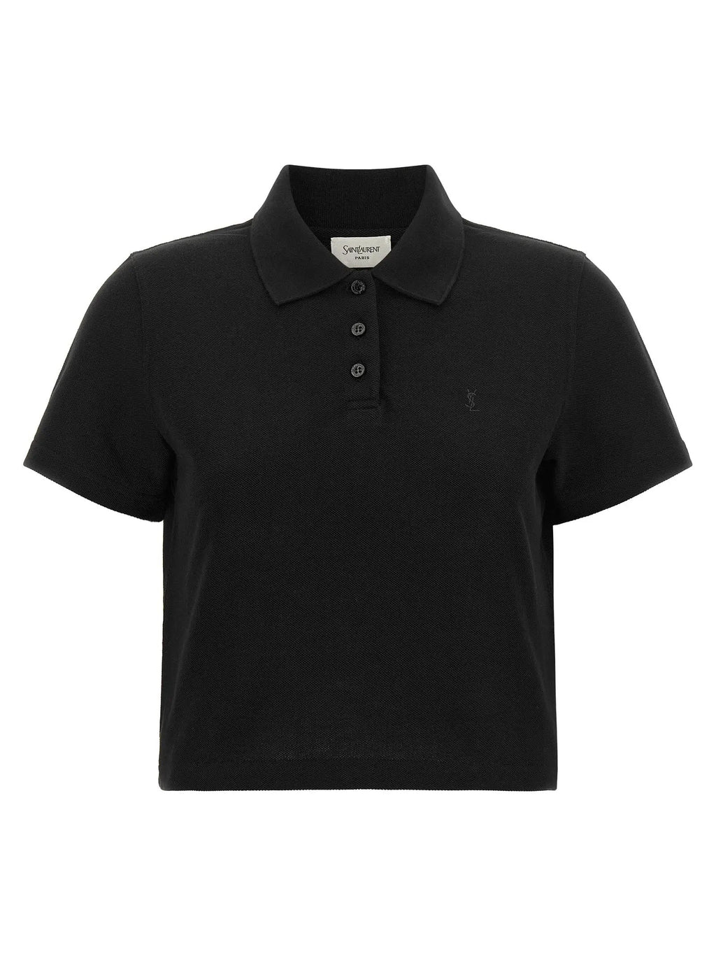 Polo Saint Laurent en coton noir