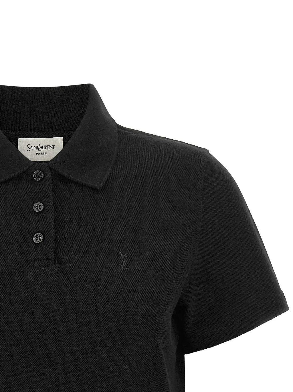 Polo Saint Laurent en coton noir