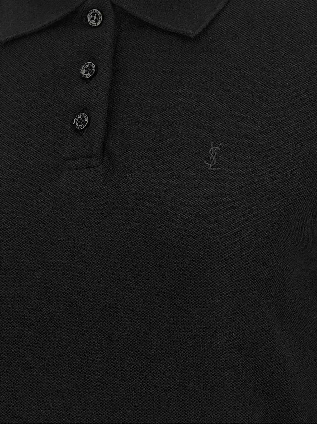 Polo Saint Laurent en coton noir