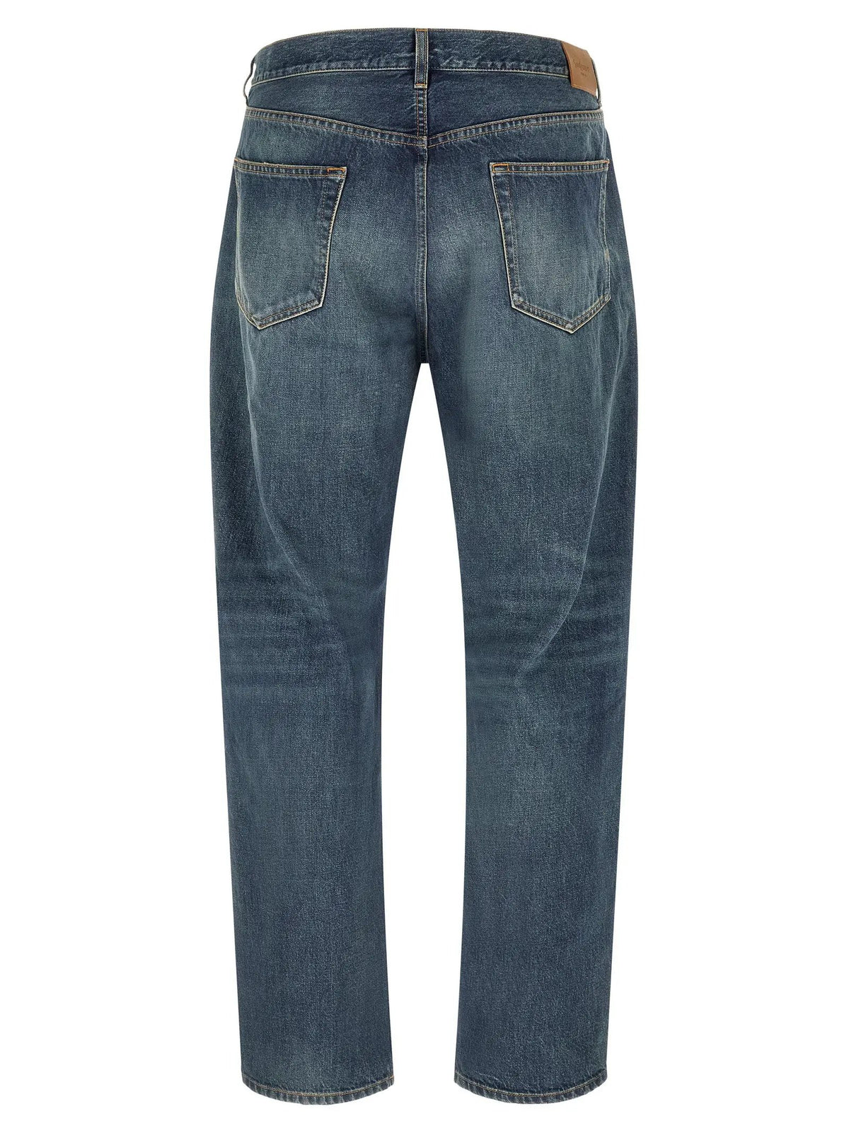 Saint Laurent Saint Laurent Blue Cotton Straight-Leg Jeans