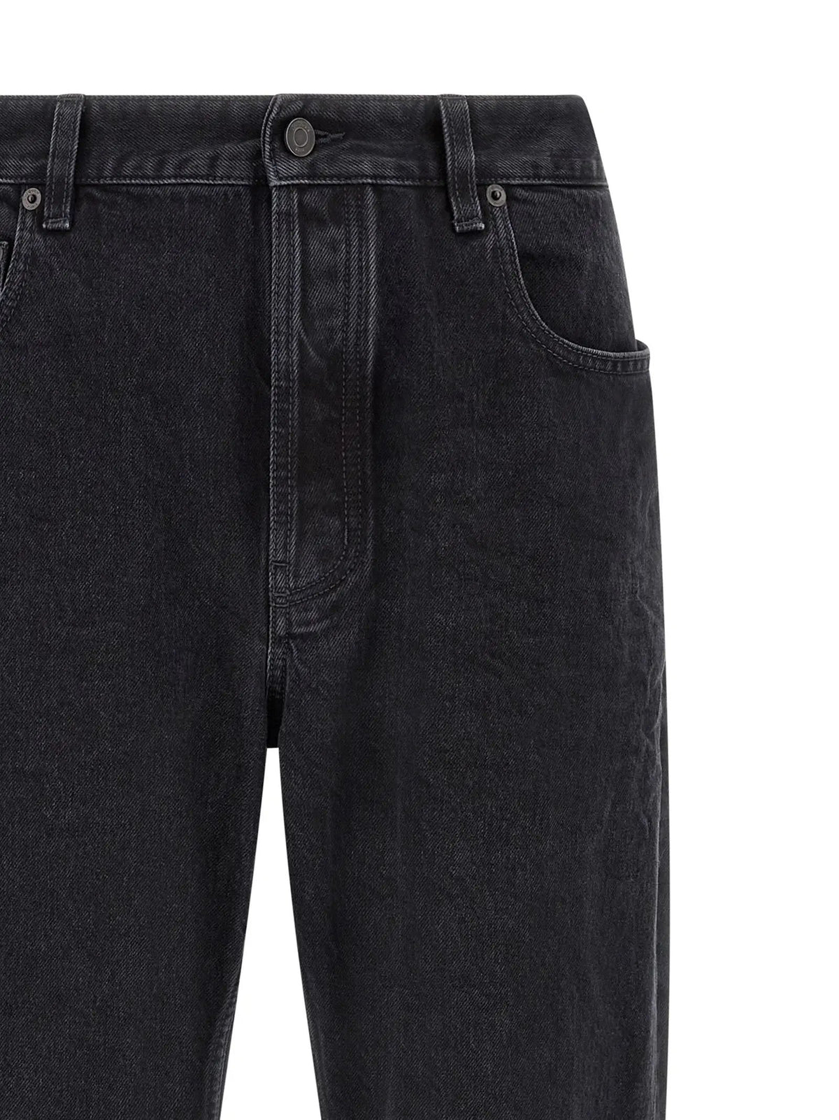 Saint Laurent Black Cotton Relaxed Fit Jeans