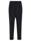 Alberto Biani Black Polyester Cropped Pants