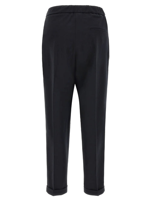 Alberto Biani Black Polyester Cropped Pants