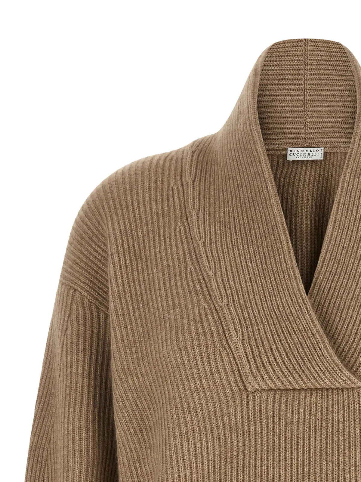 Cardigan Brunello Cucinelli en cachemire beige