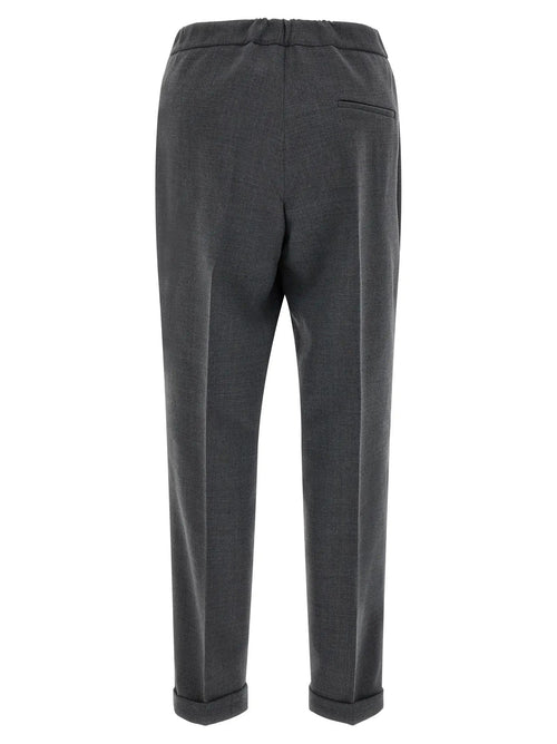 Alberto Biani Gray Polyester Cropped Pants