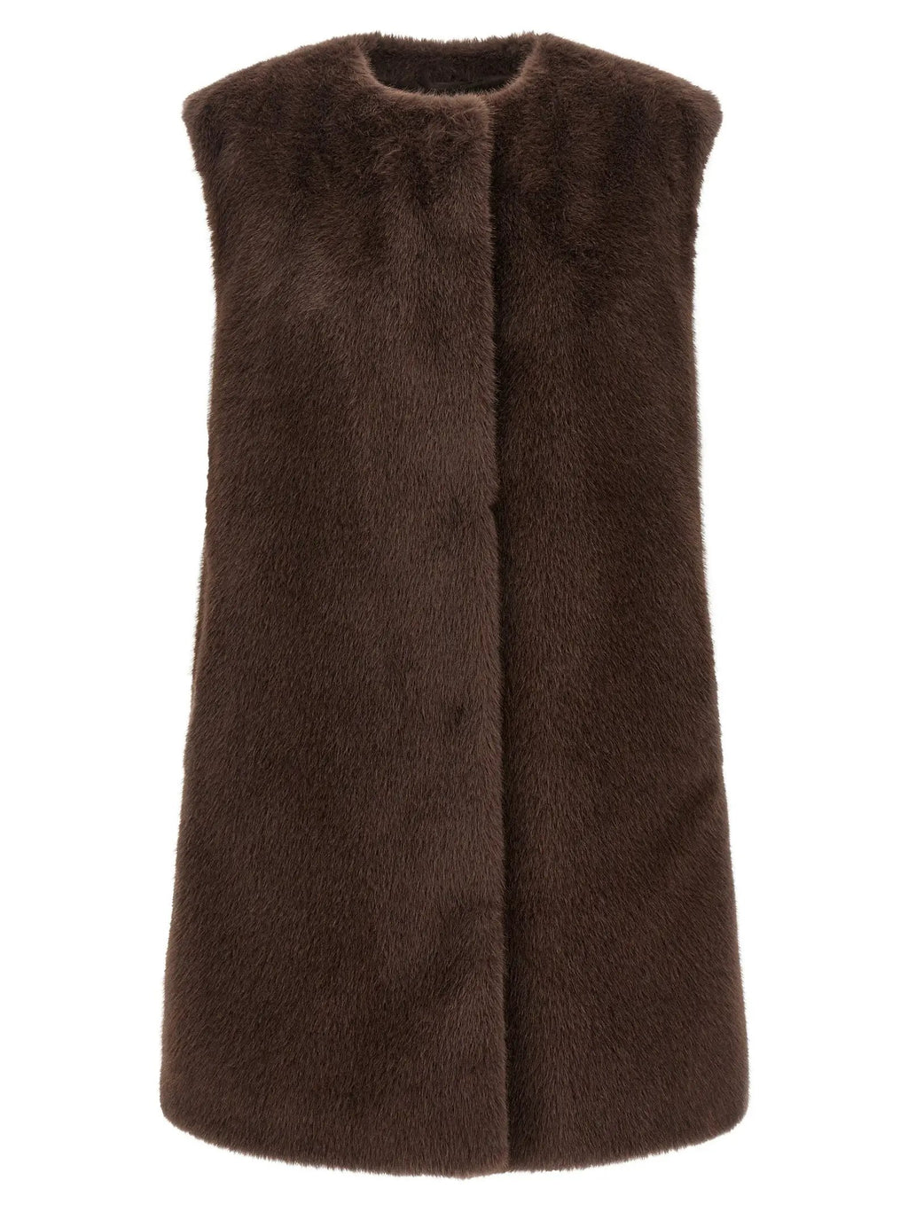 Herno Brown Polyester Sleeveless Jacket