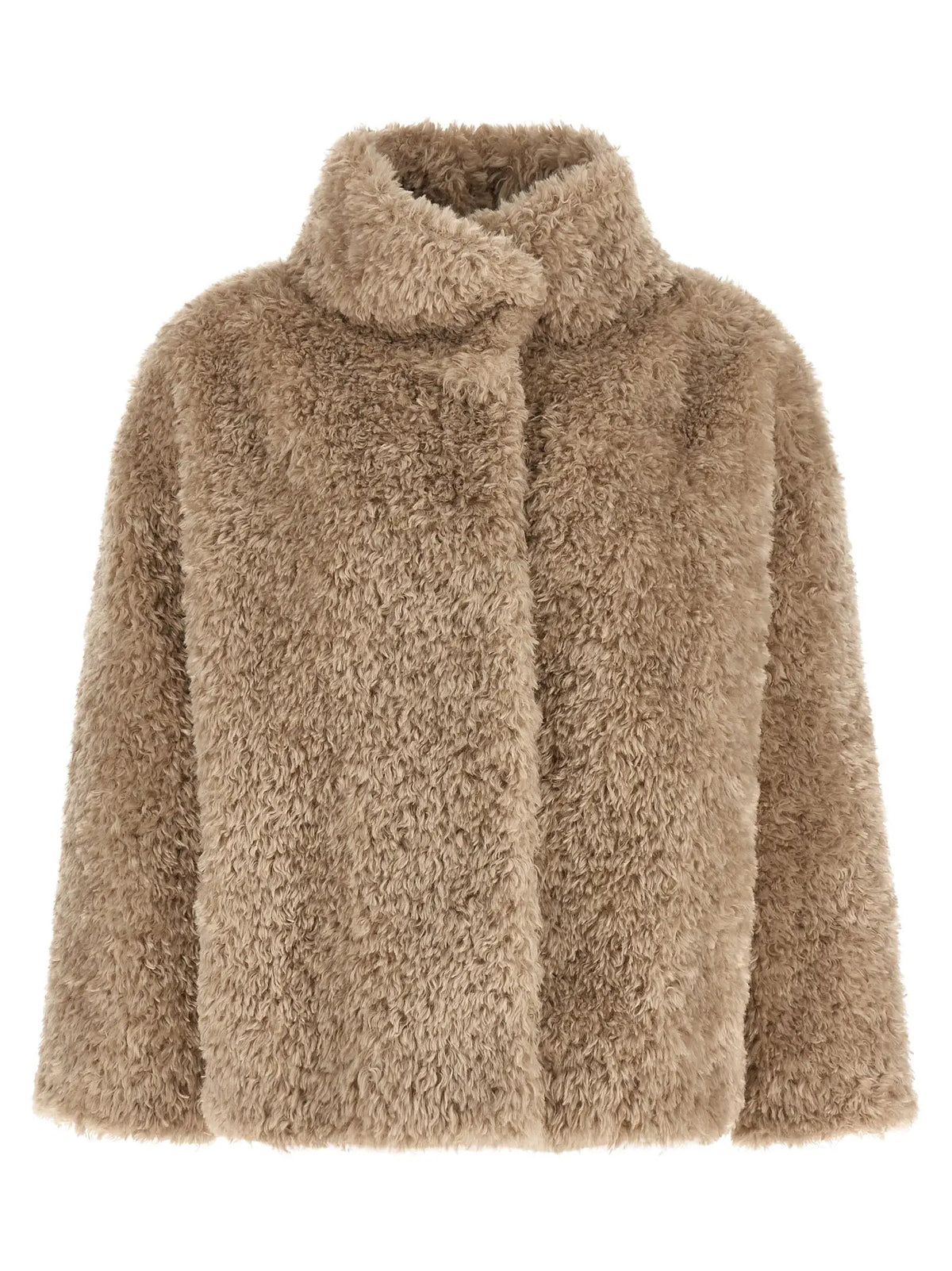 Women's Beige Chantilly Shearling-Effect Coat – Herno