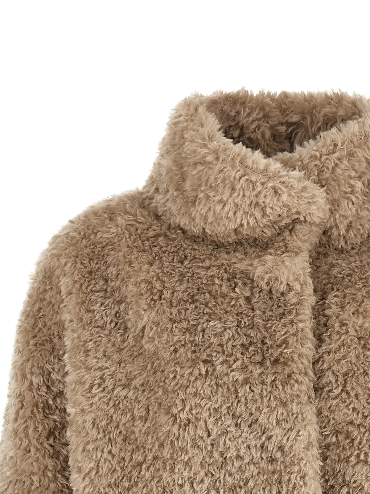 Women's Beige Chantilly Shearling-Effect Coat – Herno