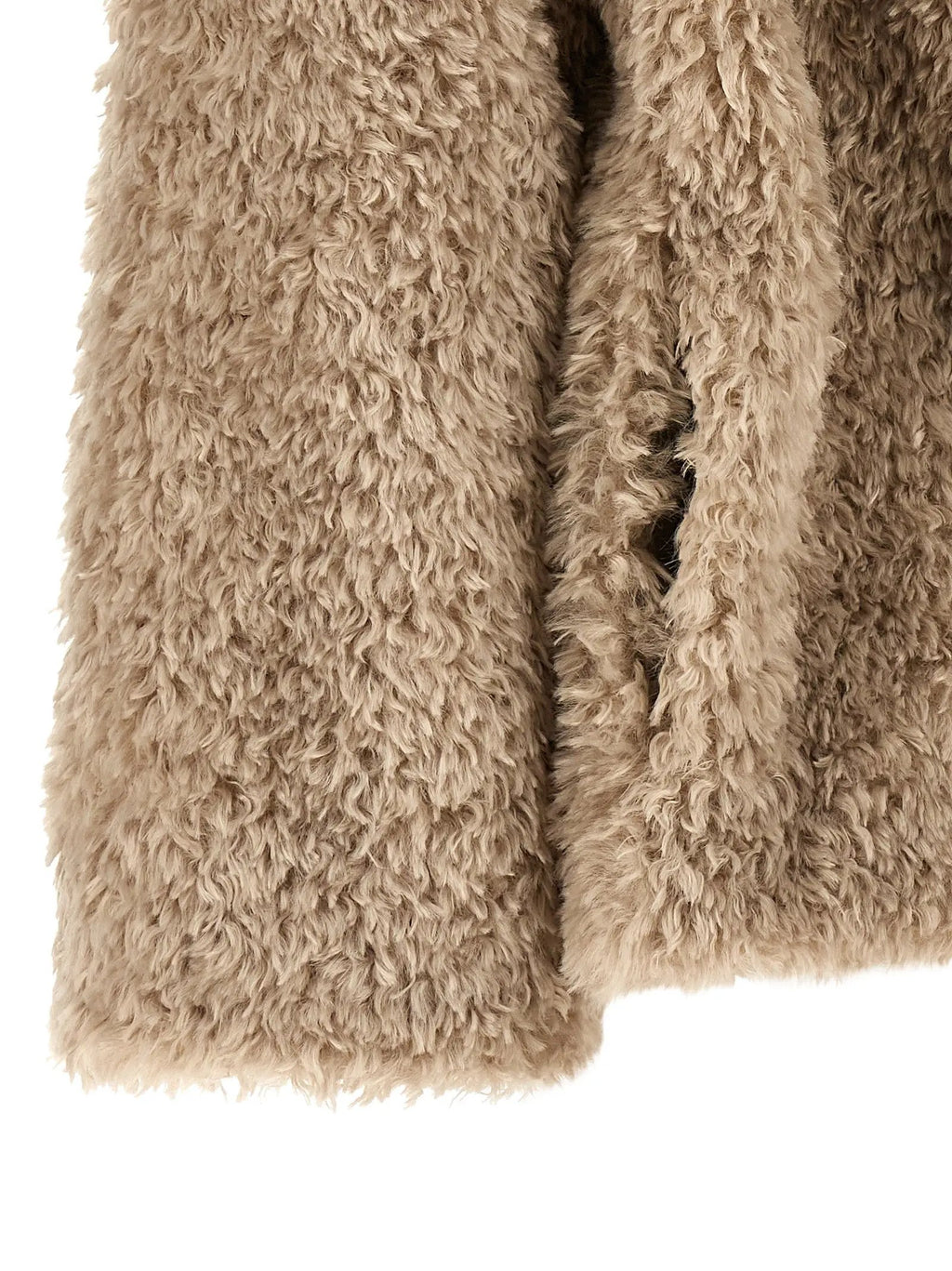 Women's Beige Chantilly Shearling-Effect Coat – Herno