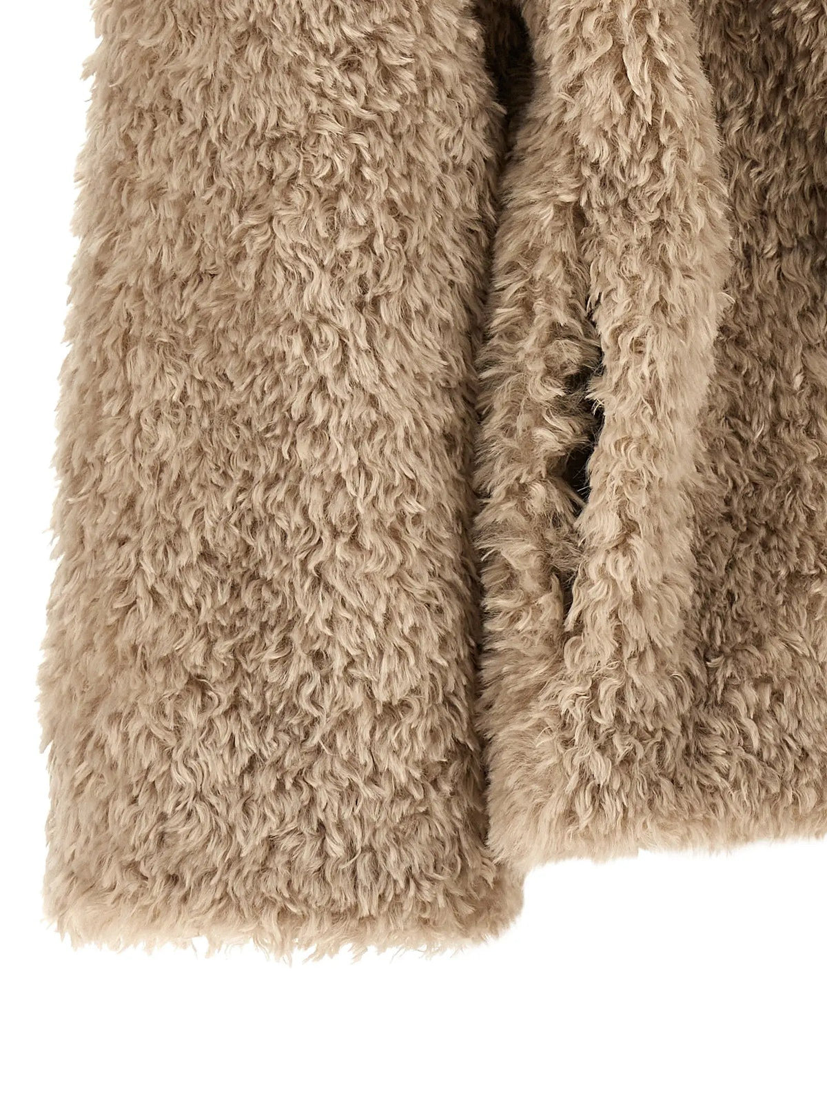 Women's Beige Chantilly Shearling-Effect Coat – Herno
