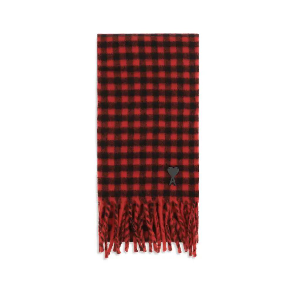 Ami Paris Ami Paris Red Wool Oves Aries Scarf