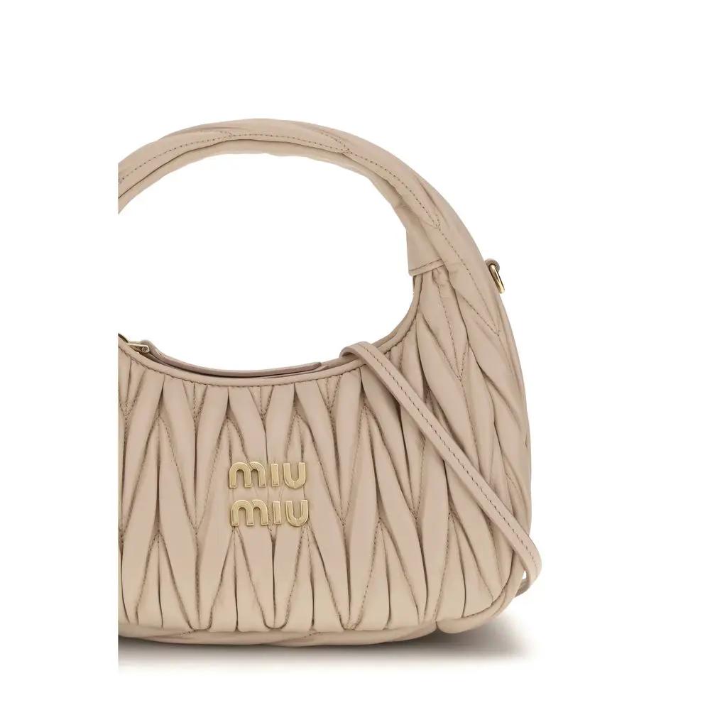 Miu Miu Miu Miu Beige Calf Leather Bos Taurus Handbag