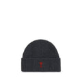 Ami Paris Gray Wool Oves Aries Beanie