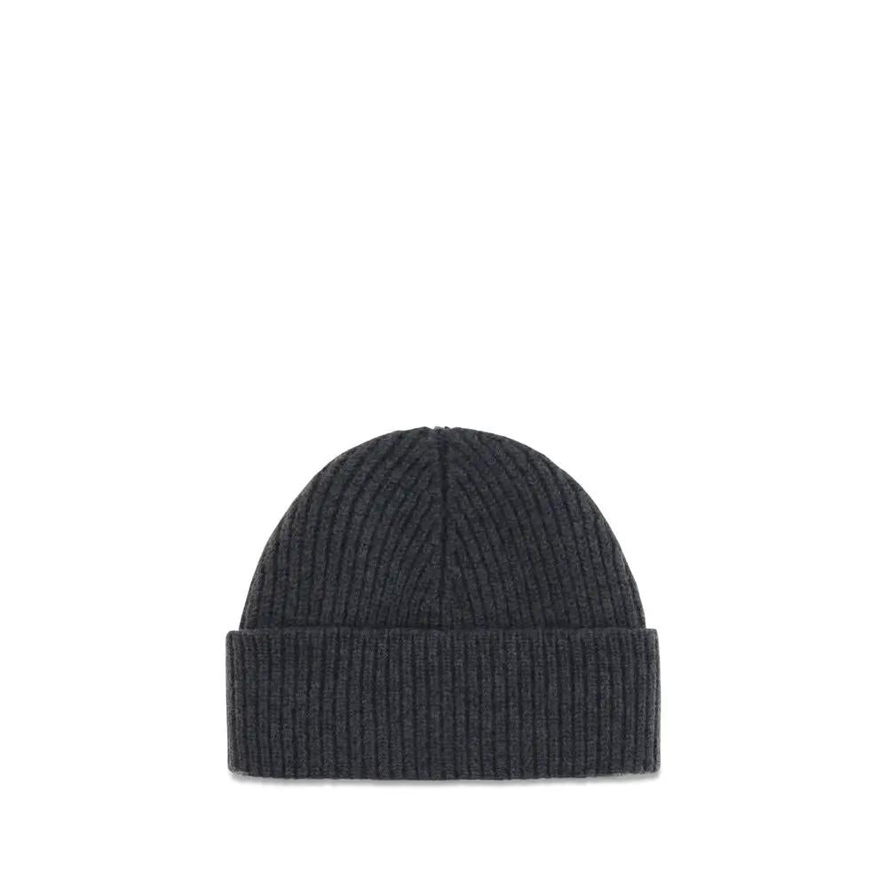 Ami Paris Gray Wool Oves Aries Beanie