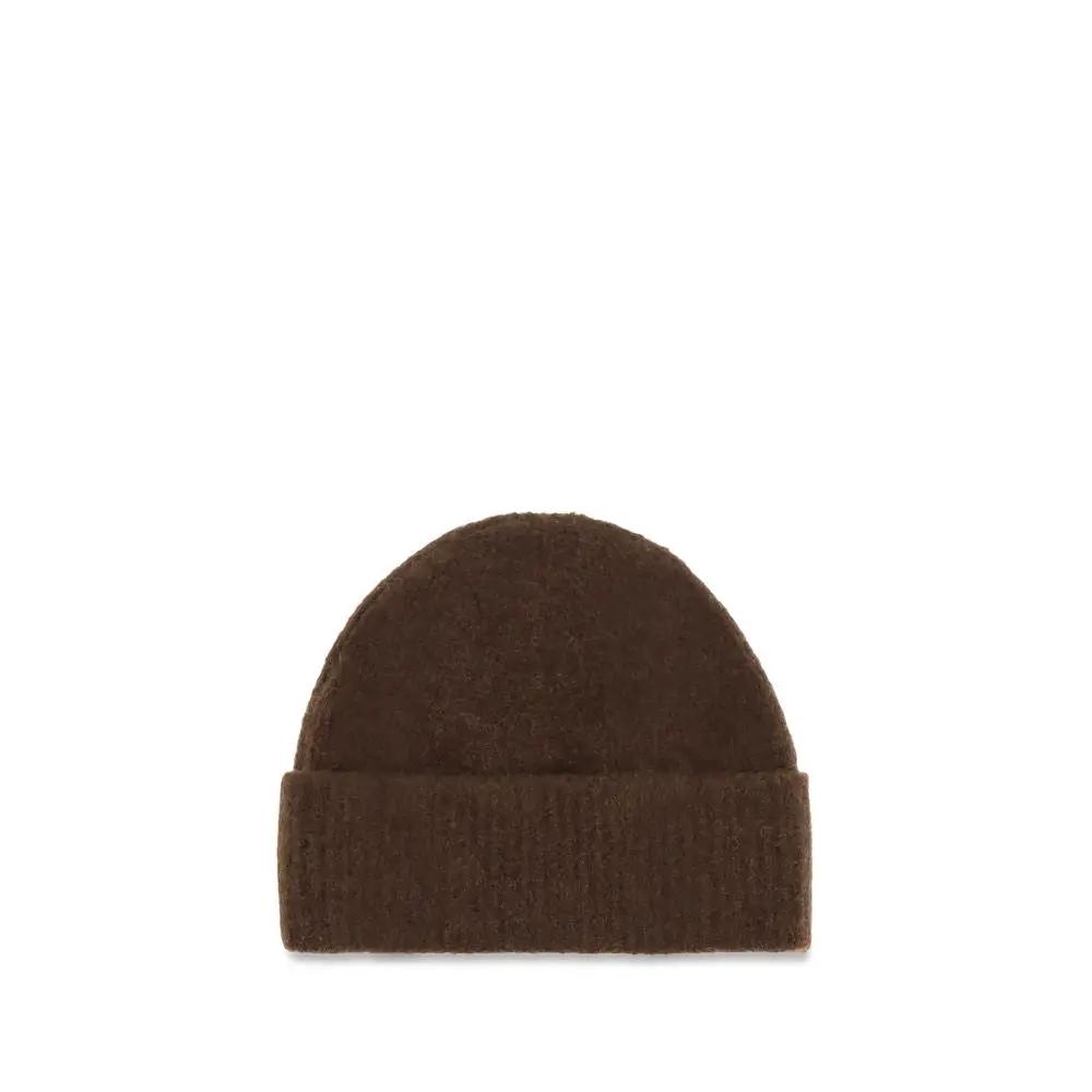 Ami Paris Brown Wool Oves Aries Beanie