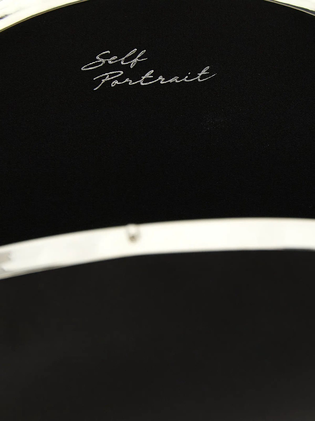 Self-Portrait Black Polyester Clutch Bag