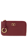 Valentino Garavani Bordeaux Lamb Leather Cardholder