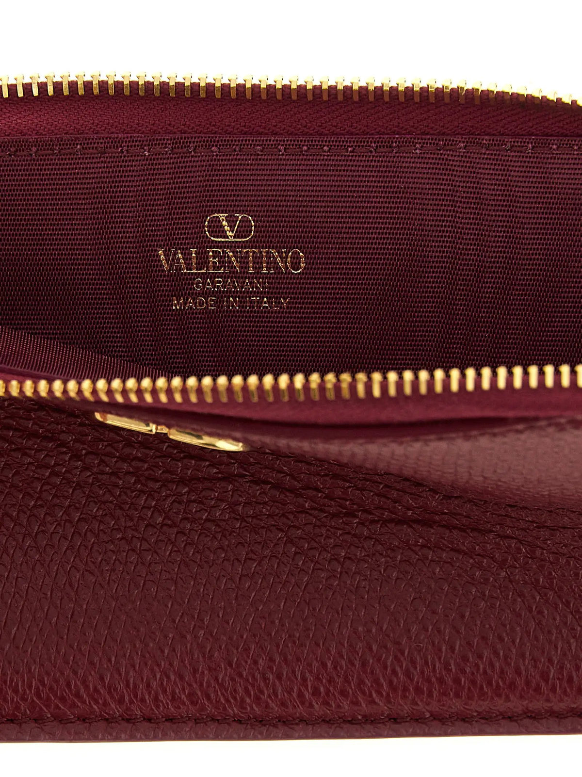 Valentino Garavani Bordeaux Lamb Leather Cardholder