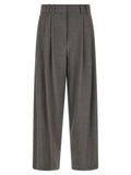 Brunello Cucinelli Gray Virgin Wool Cropped Pants
