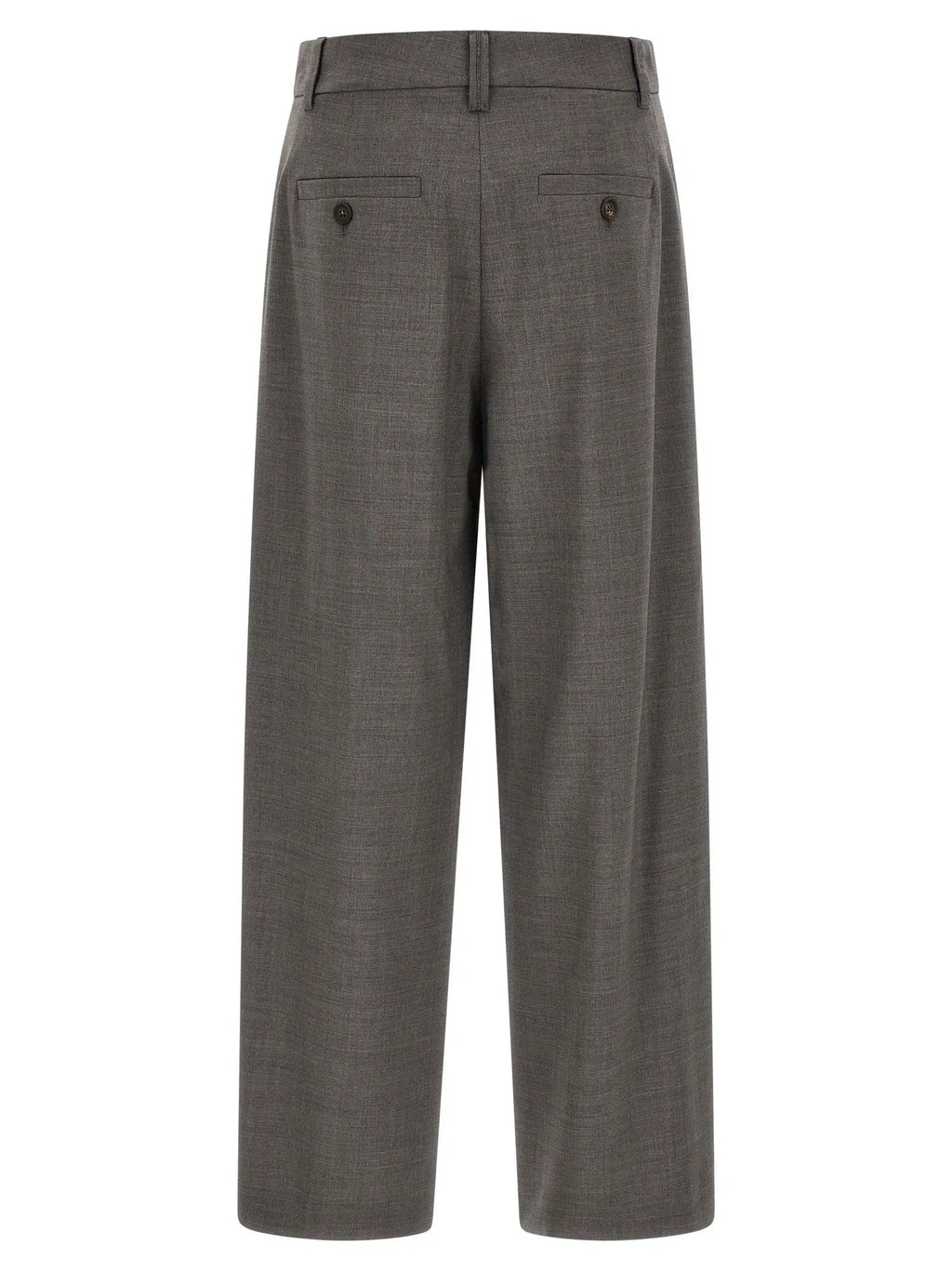 Brunello Cucinelli Gray Virgin Wool Cropped Pants