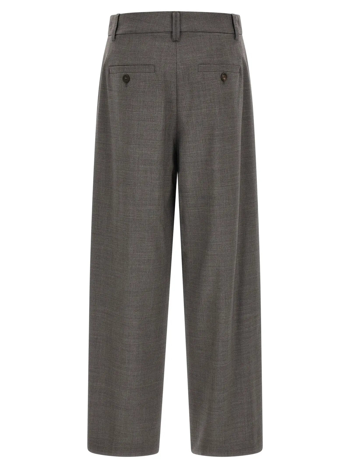 Brunello Cucinelli Gray Virgin Wool Cropped Pants