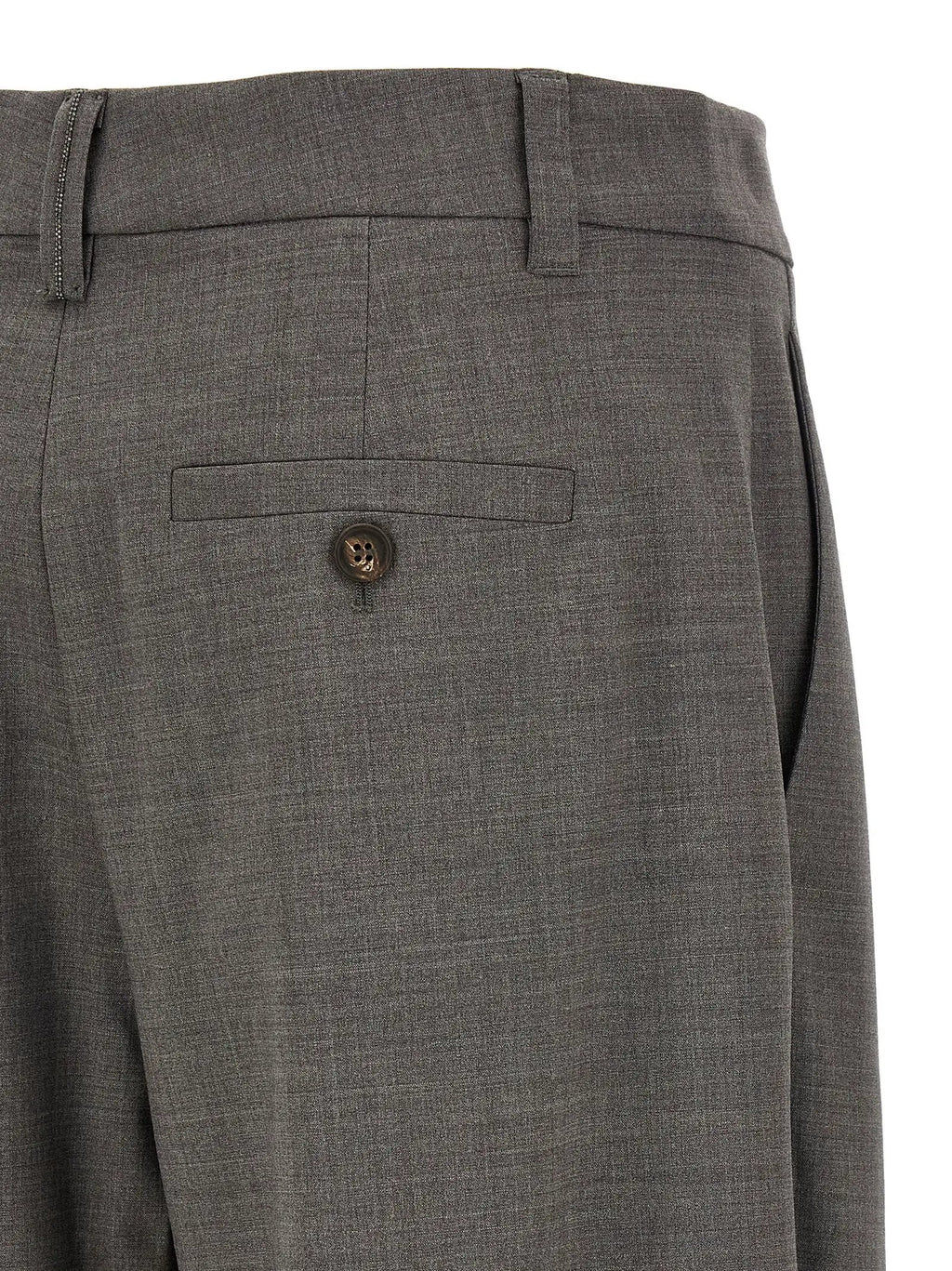 Brunello Cucinelli Gray Virgin Wool Cropped Pants