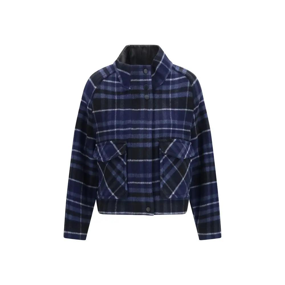 PINKO Blue Wool Oves Aries Shell Jacket