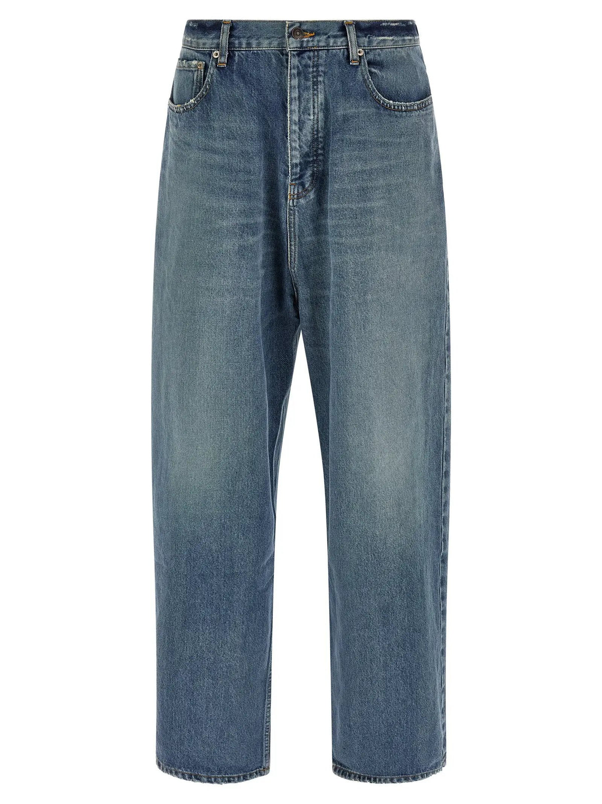 Balenciaga Blue Cotton Relaxed Fit Jeans