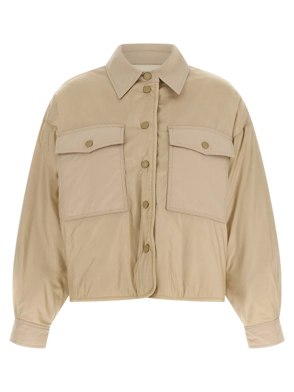 Max Mara Beige Polyester Full-Length Jacket