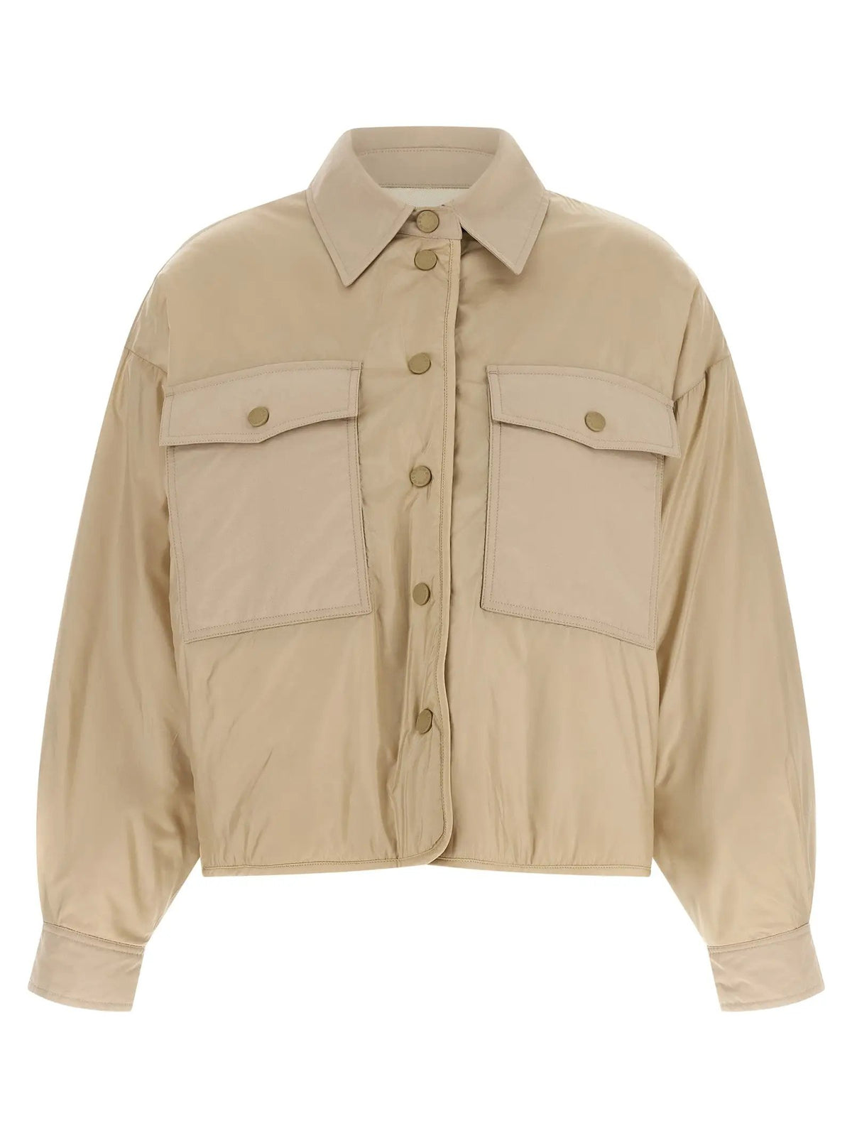 Max Mara Beige Polyester Full-Length Jacket