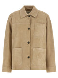 Max Mara Beige Lamb Leather Leather Jacket