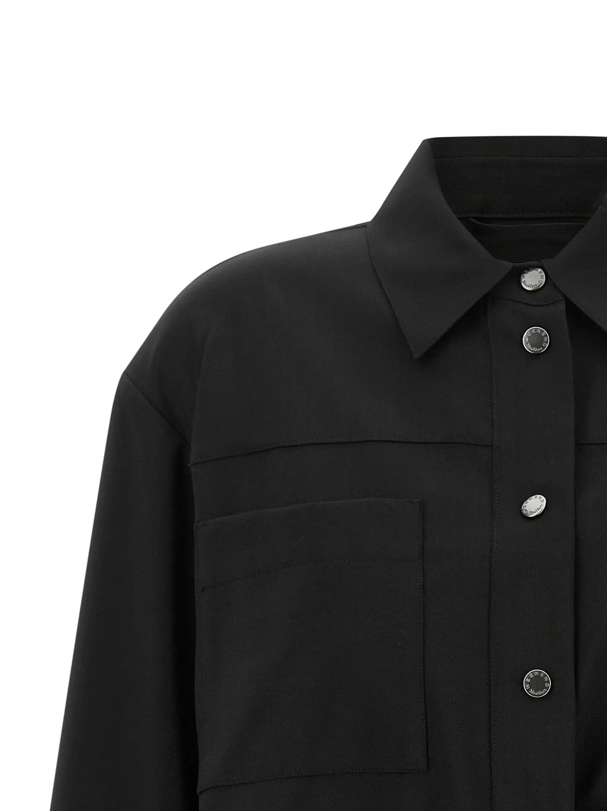 Max Mara Black Wool Full-Length Jacket