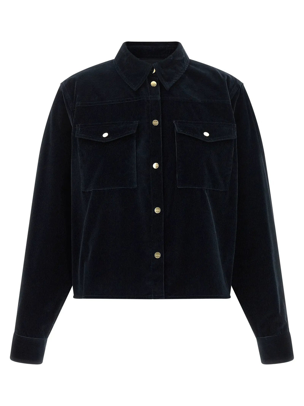Max Mara Blue Cotton Full-Length Jacket