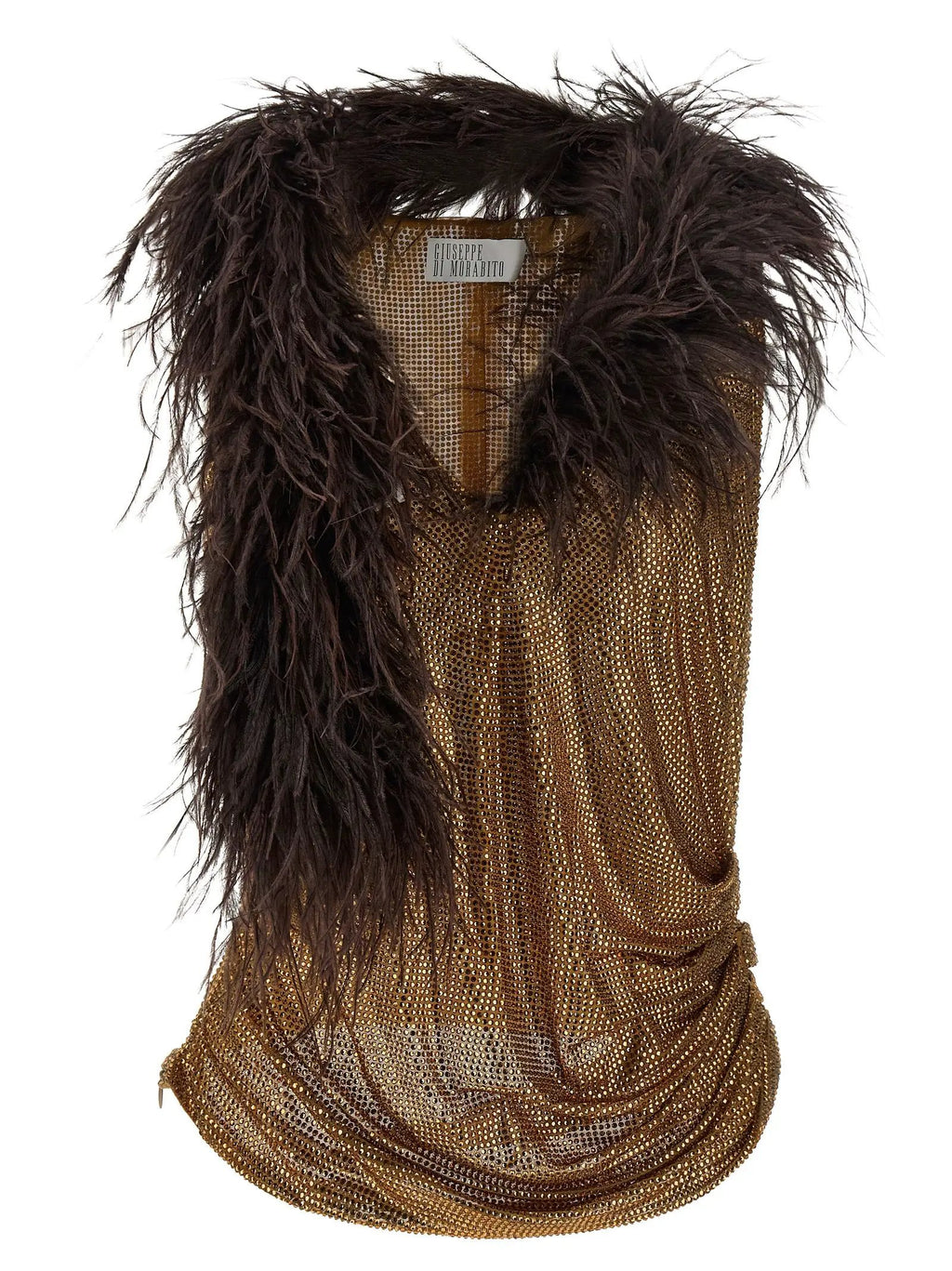 Giuseppe Di Morabito Gold Polyamide Tank Tops