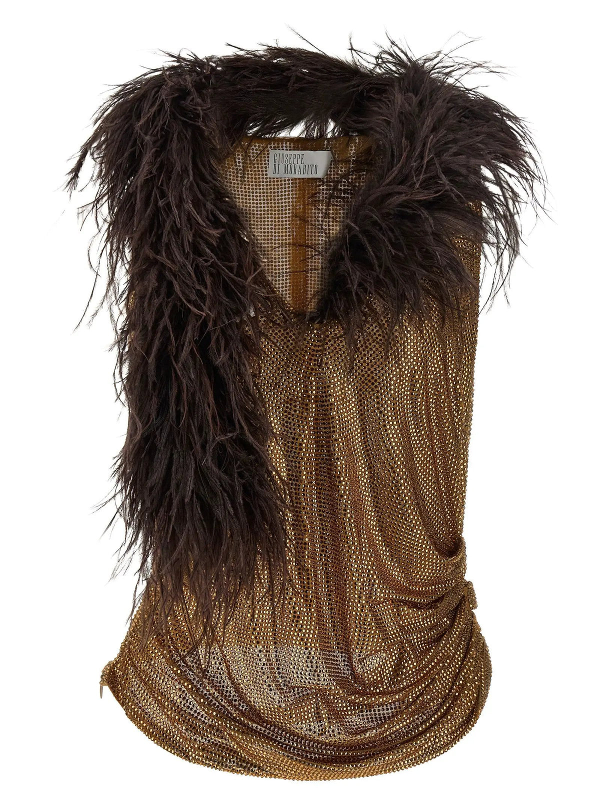 Giuseppe Di Morabito Gold Polyamide Tank Tops