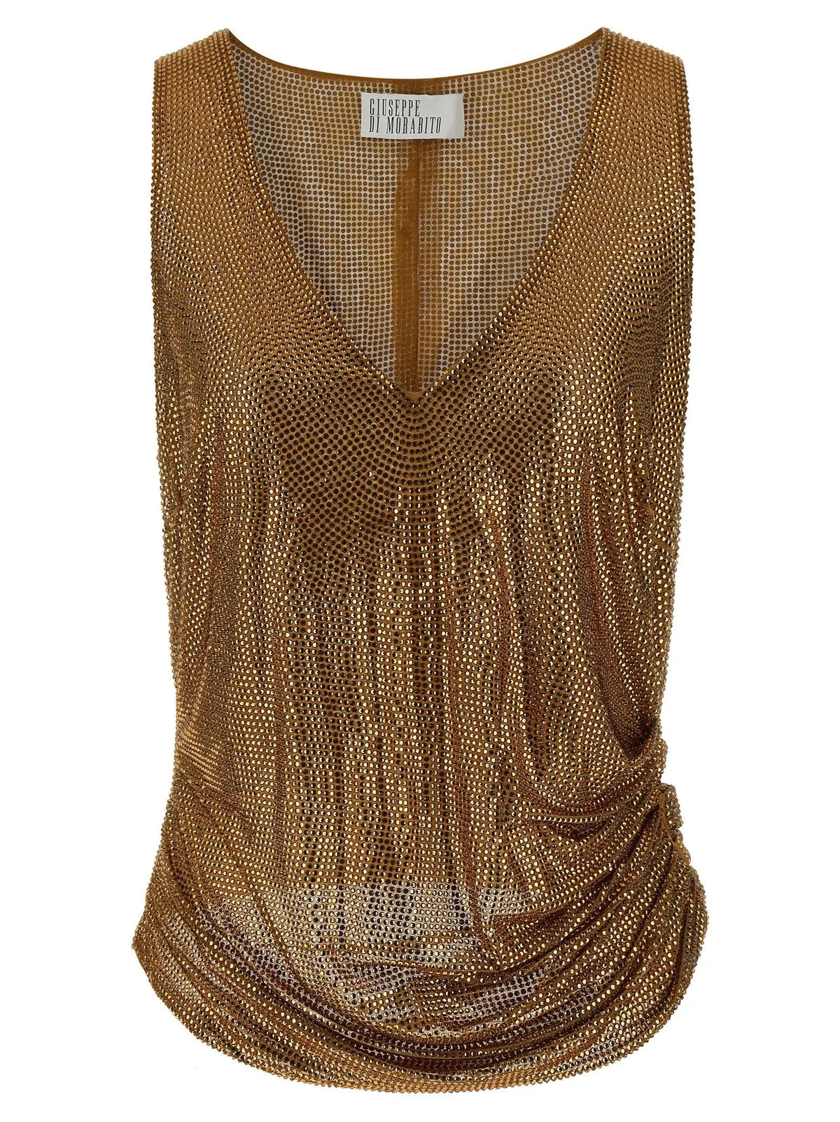 Giuseppe Di Morabito Gold Polyamide Tank Tops