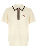 Casablanca White Wool Polo Shirt