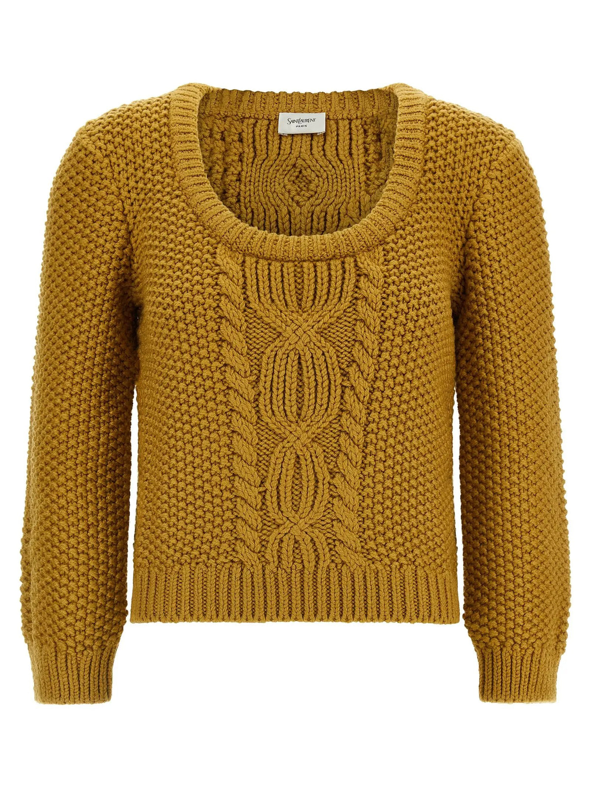Saint Laurent Bicolor Wool Cardigan