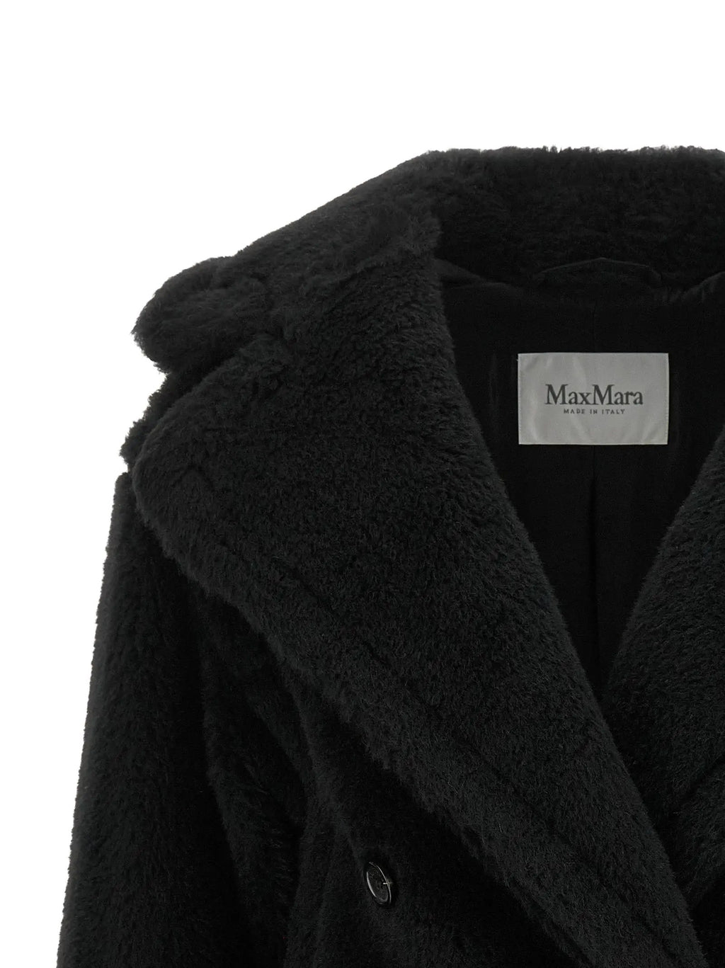 Manteau Max Mara en cuir d'alpaga noir