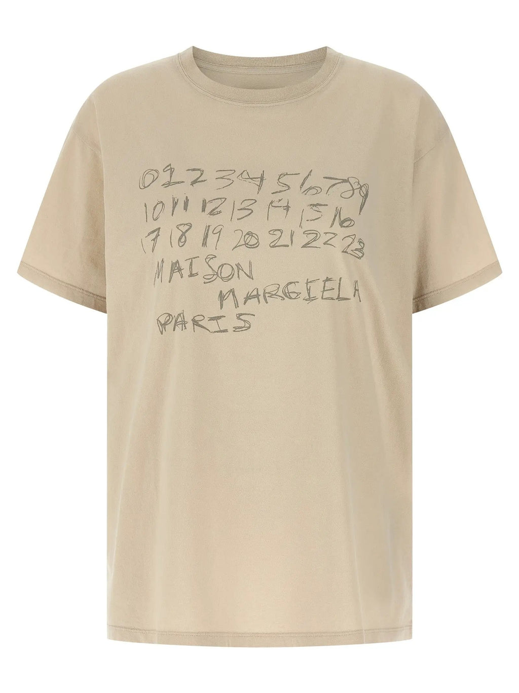 T-shirt en coton beige Maison Margiela