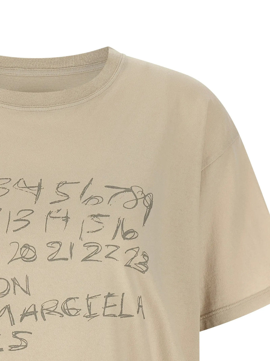T-shirt en coton beige Maison Margiela