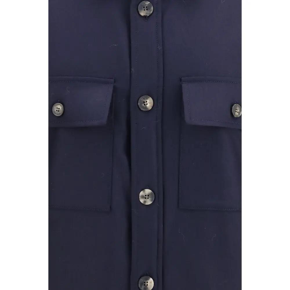Jacob Cohen Blue Wool Oves Aries Full-Length Jacket