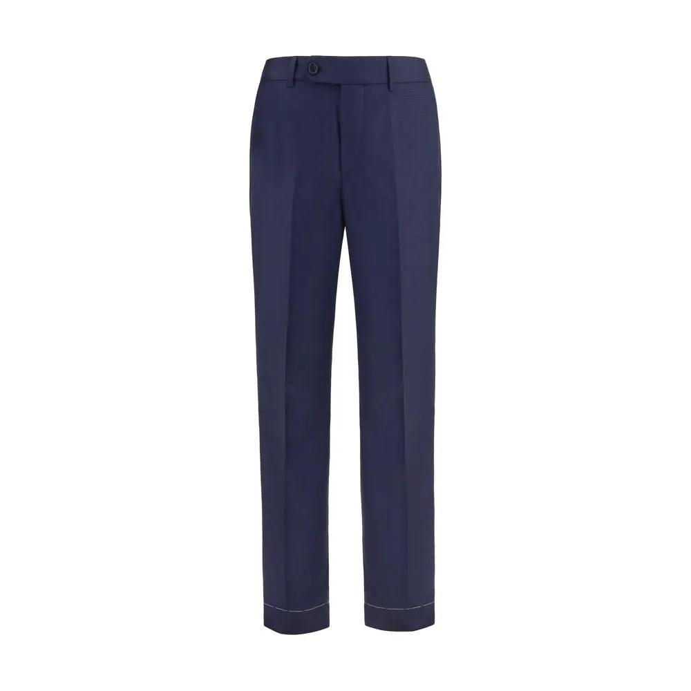 Brunello Cucinelli Blue Wool Oves Aries Dress Pants