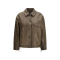 Golden Goose Brown Calf Leather Bos Taurus Leather Jacket